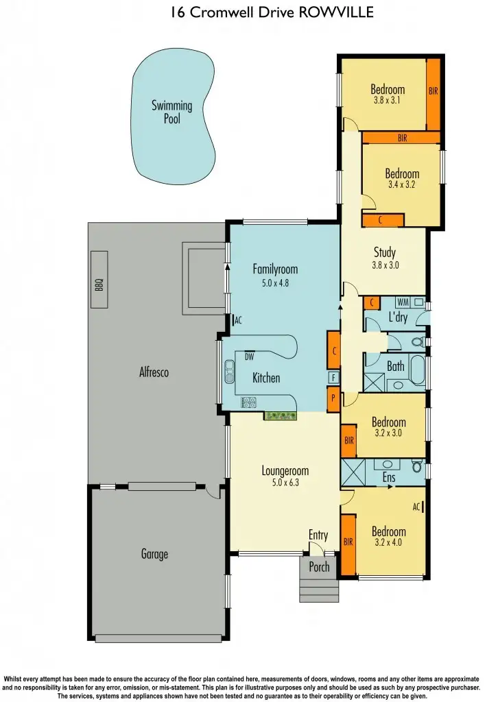 Floorplan of Homely house listing, 16 Cromwell Drive, Rowville VIC 3178