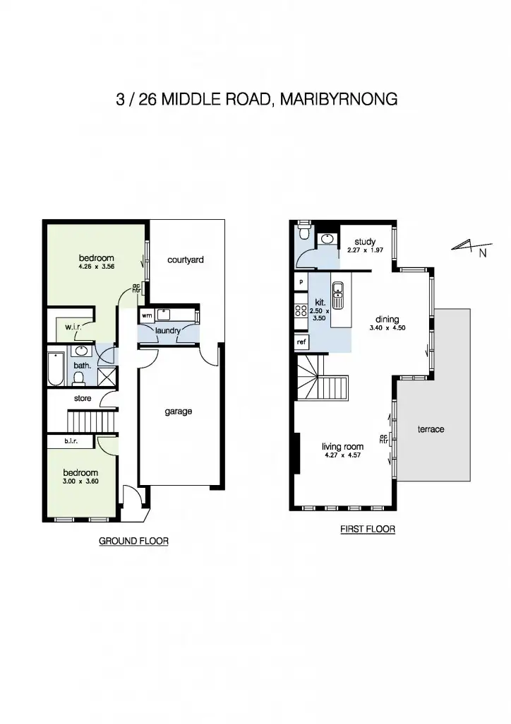 Floorplan of Homely townhouse listing, 3/26 Middle Road, Maribyrnong VIC 3032