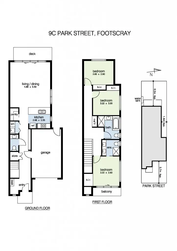 Floorplan of Homely townhouse listing, 9C Park Street, Footscray VIC 3011
