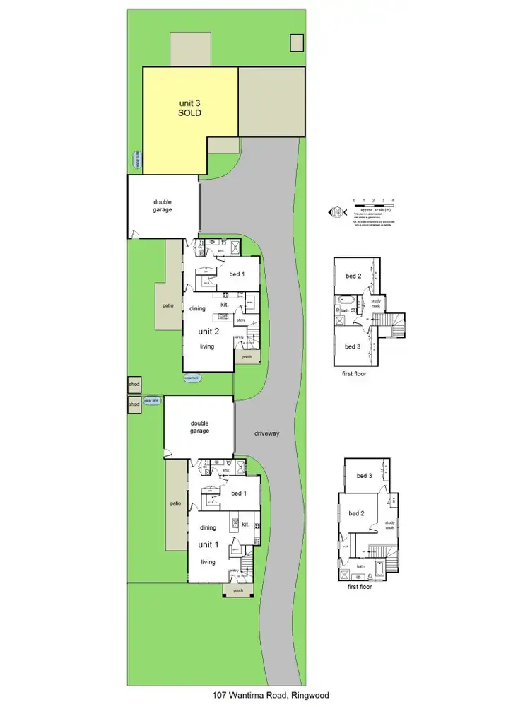 Floorplan of Homely townhouse listing, 1 & 2 /107 Wantirna Road, Ringwood VIC 3134