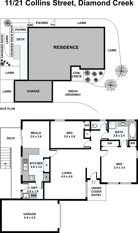 Floorplan of Homely unit listing, 11/21 Collins Street, Diamond Creek VIC 3089