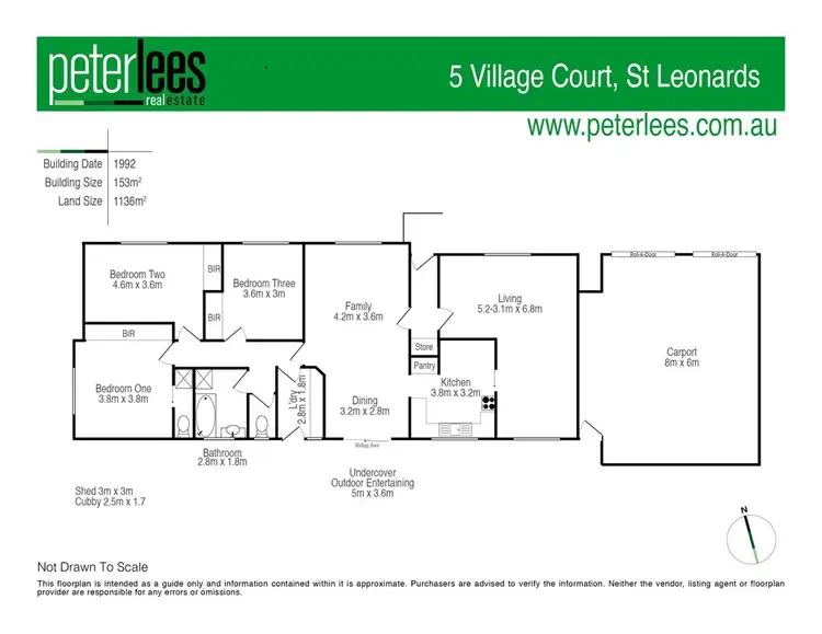 Floorplan of Homely house listing, 5 Village Court, St Leonards TAS 7250