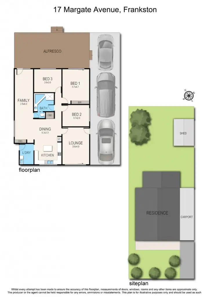 Floorplan of Homely house listing, 17 Margate Avenue, Frankston VIC 3199