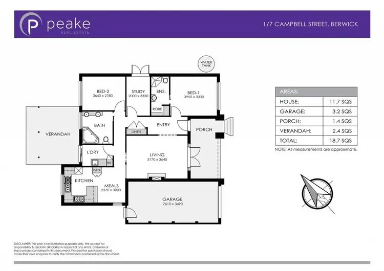 Floorplan of Homely unit listing, 1/7 Campbell Street, Berwick VIC 3806