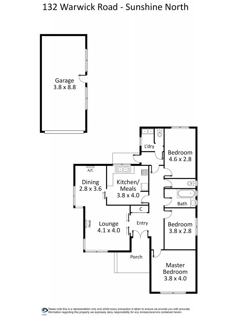 Floorplan of Homely house listing, 132 Warwick Road, Sunshine North VIC 3020