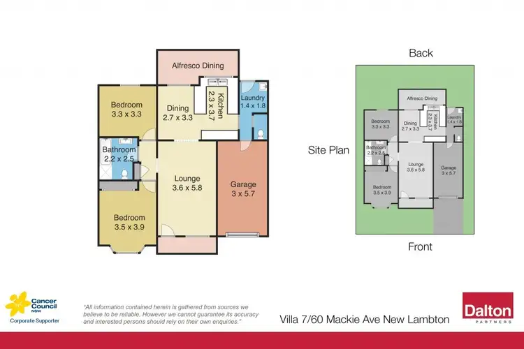 Floorplan of Homely villa listing, 7/60 Mackie Avenue, New Lambton NSW 2305