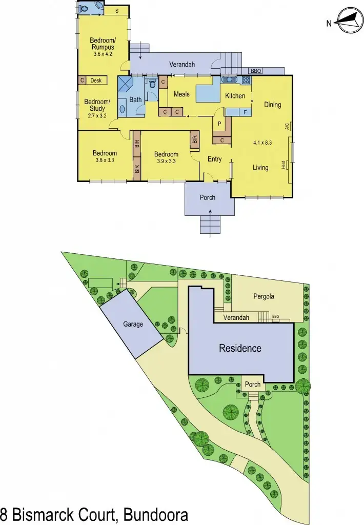 Floorplan of Homely house listing, 8 Bismarck Court, Bundoora VIC 3083