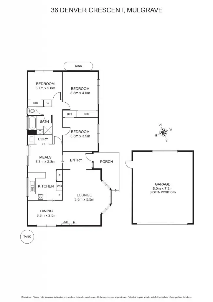 Floorplan of Homely house listing, 36 Denver Crescent, Mulgrave VIC 3170