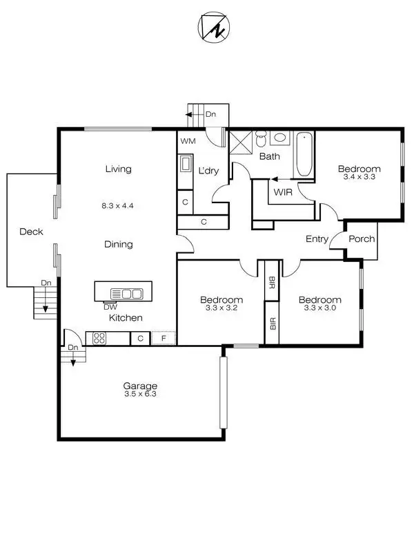 Floorplan of Homely townhouse listing, 1/707a Wilson Street, Ballarat VIC 3350