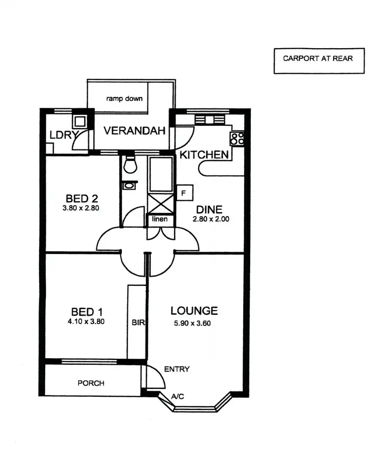 Floorplan of Homely unit listing, 2/389 Glynburn Road, Kensington Park SA 5068