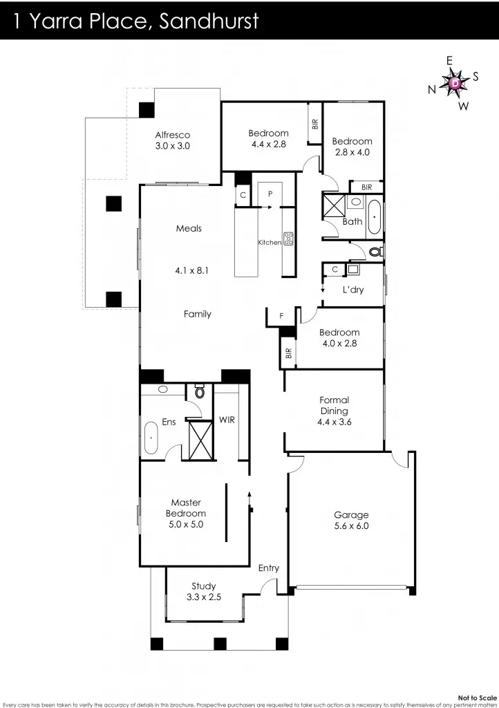 Floorplan of Homely house listing, 1 Yarra Place, Sandhurst VIC 3977