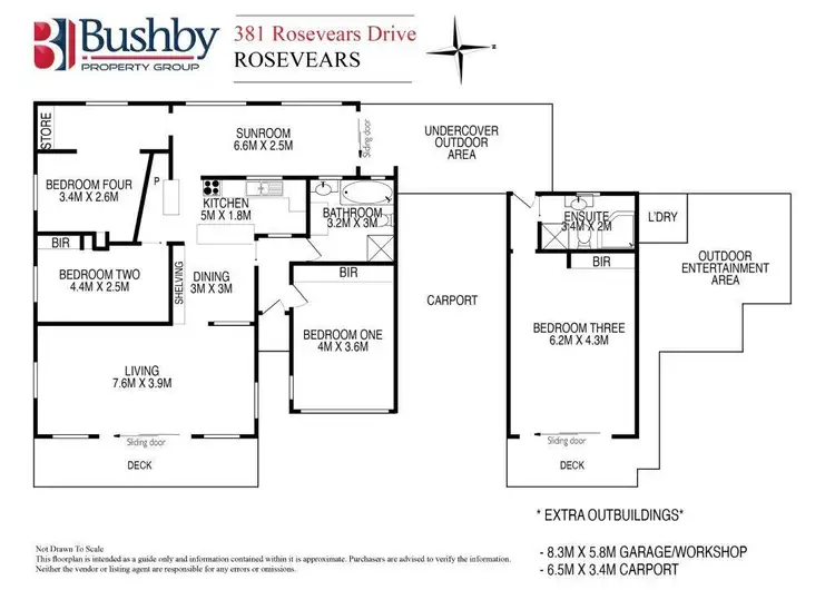 Floorplan of Homely house listing, 381 Rosevears Drive, Lanena TAS 7275