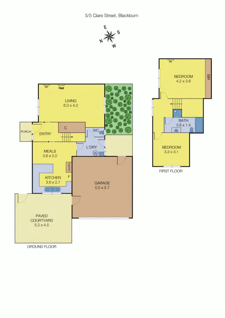 Floorplan of Homely townhouse listing, 5/5 Clare Street, Blackburn VIC 3130