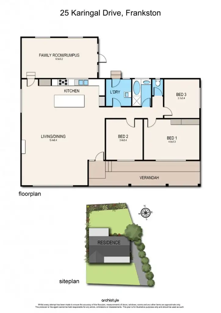 Floorplan of Homely house listing, 25 Karingal Drive, Frankston VIC 3199