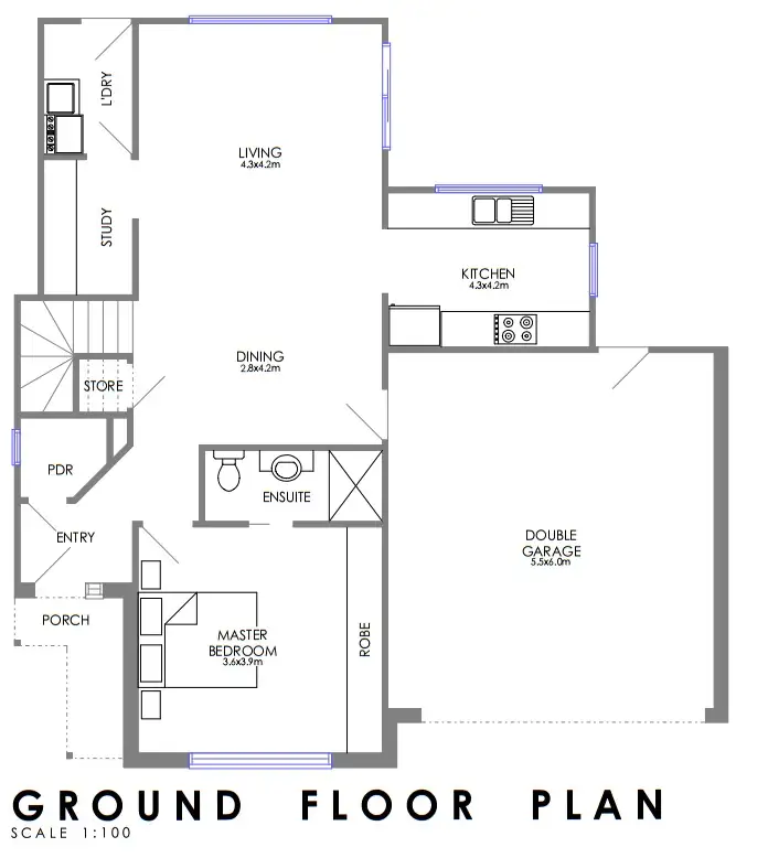Floorplan of Homely townhouse listing, 1/51 Bayview Road, Frankston VIC 3199