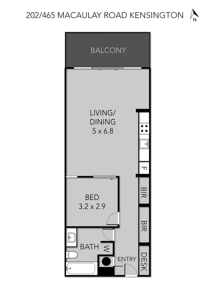 Floorplan of Homely apartment listing, 202/465 Macaulay Road, Kensington VIC 3031
