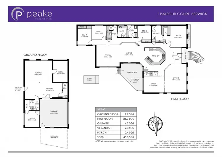 Floorplan of Homely house listing, 1 Balfour Court, Berwick VIC 3806