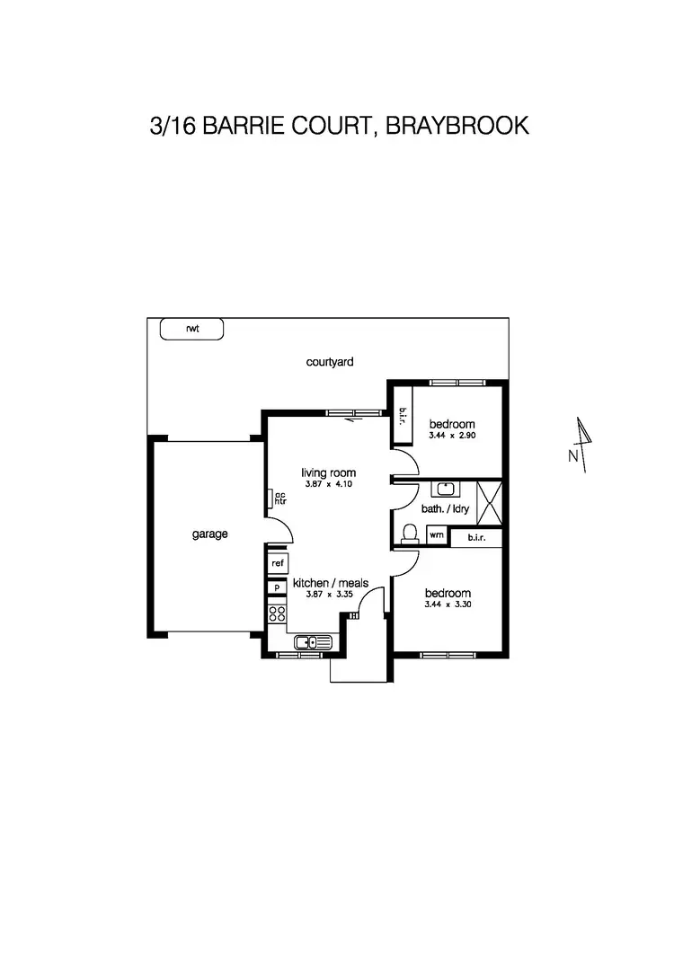 Floorplan of Homely unit listing, 3/16 Barrie Court, Braybrook VIC 3019