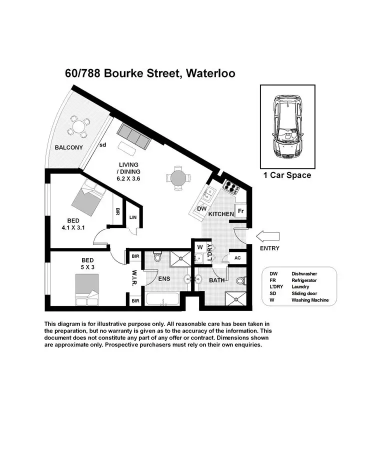 Floorplan of Homely apartment listing, 60/788 Bourke Street, Waterloo NSW 2017