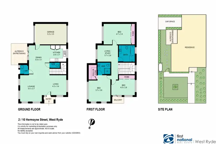 Floorplan of Homely townhouse listing, 2/10 Hermoyne Street, West Ryde NSW 2114