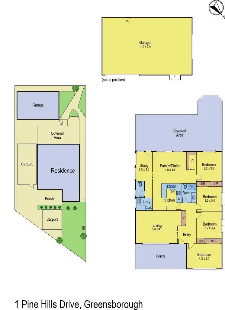 Floorplan of Homely house listing, 1 Pinehills Drive, Greensborough VIC 3088