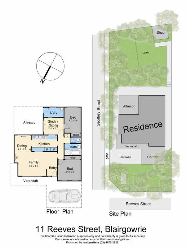 Floorplan of Homely house listing, 11 Reeves Street, Blairgowrie VIC 3942
