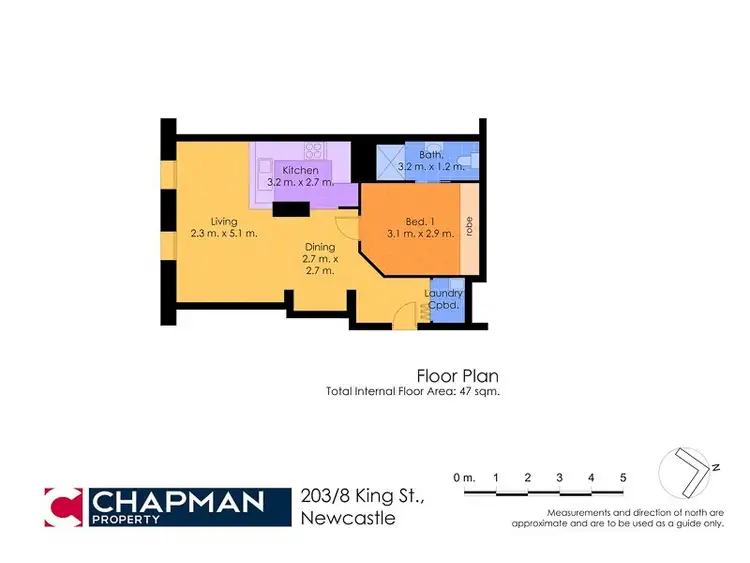 Floorplan of Homely apartment listing, 203/8 King Street, Newcastle NSW 2300