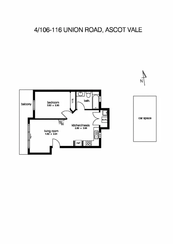 Floorplan of Homely apartment listing, 4/106 Union Road, Ascot Vale VIC 3032