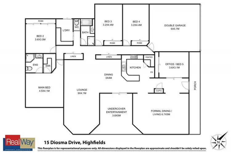 Floorplan of Homely house listing, 15 Diosma Drive, Highfields QLD 4352