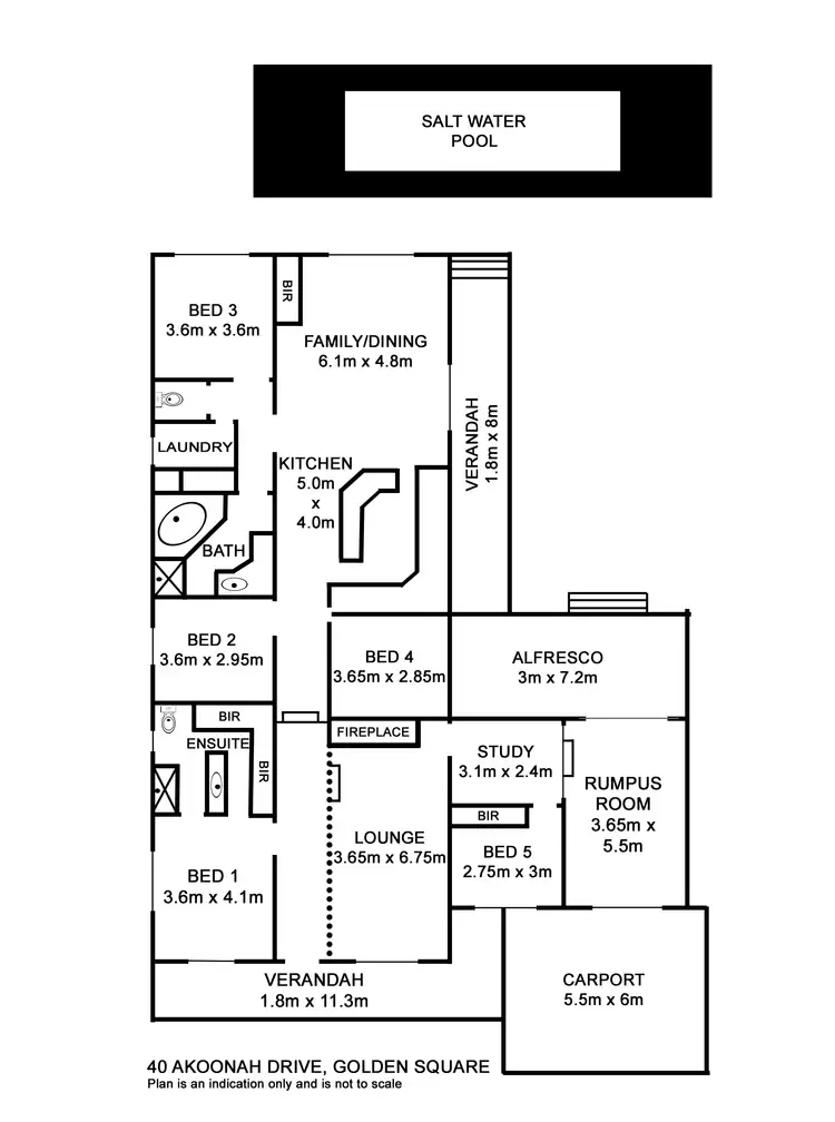 Floorplan of Homely house listing, 40 Akoonah Drive, Golden Square VIC 3555