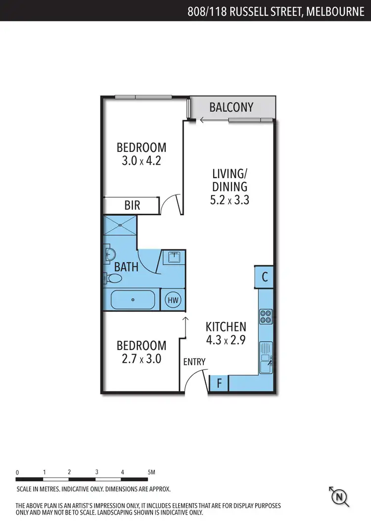 Floorplan of Homely apartment listing, 808/118 Russell Street, Melbourne VIC 3000
