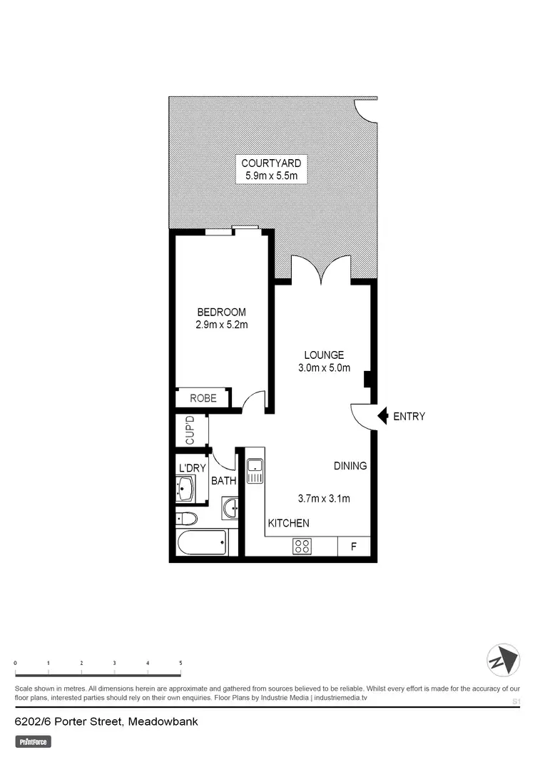 Floorplan of Homely apartment listing, 6202/6 Porter Street, Meadowbank NSW 2114