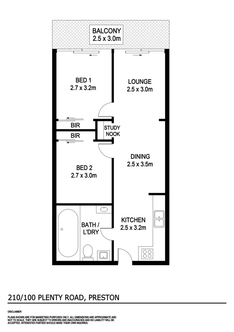 Floorplan of Homely apartment listing, 210/100 Plenty Road, Preston VIC 3072
