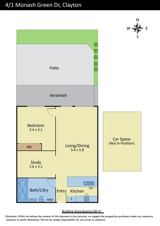 Floorplan of Homely house listing, 4/1 Monash Green Drive, Clayton VIC 3168