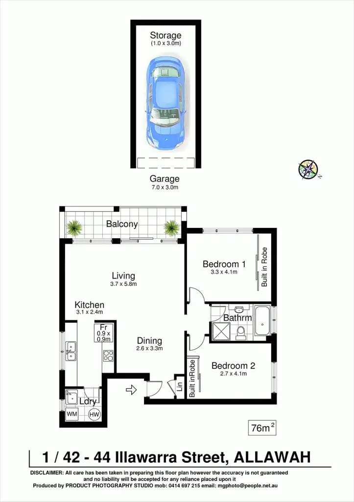 Floorplan of Homely apartment listing, 1/42-44 Illawarra Road, Allawah NSW 2218