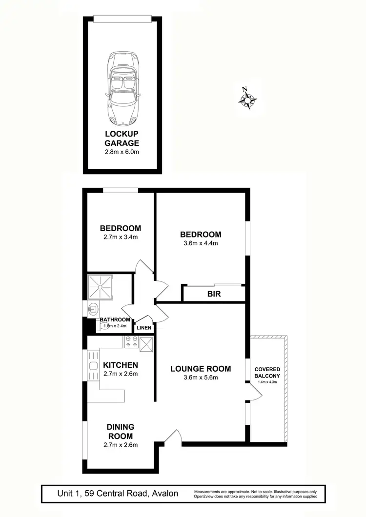 Floorplan of Homely unit listing, 1/59 Central Road, Avalon NSW 2107