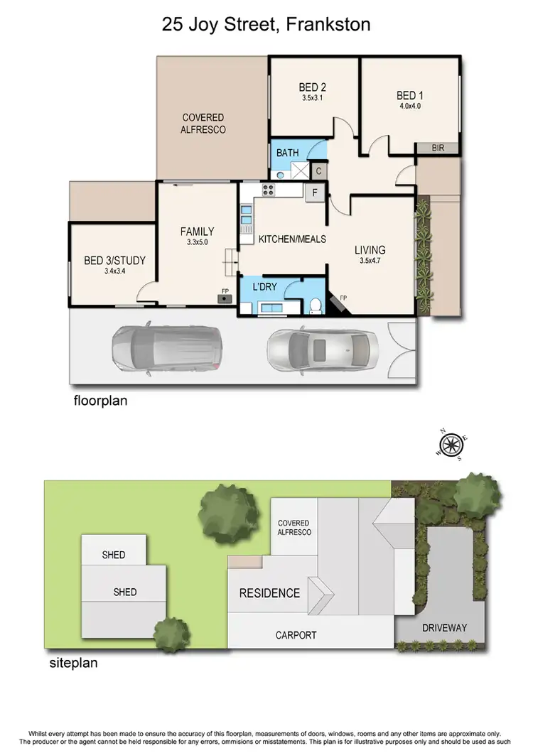 Floorplan of Homely house listing, 25 Joy Street, Frankston VIC 3199