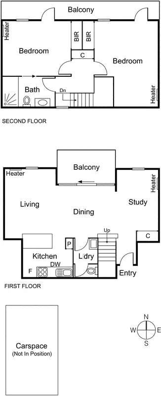 Floorplan of Homely apartment listing, 32/5 St David Street, Fitzroy VIC 3065