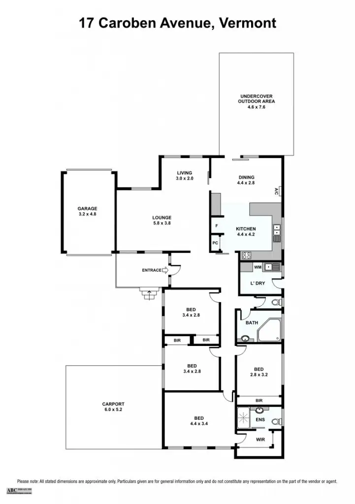 Floorplan of Homely house listing, 17 Caroben Avenue, Vermont VIC 3133