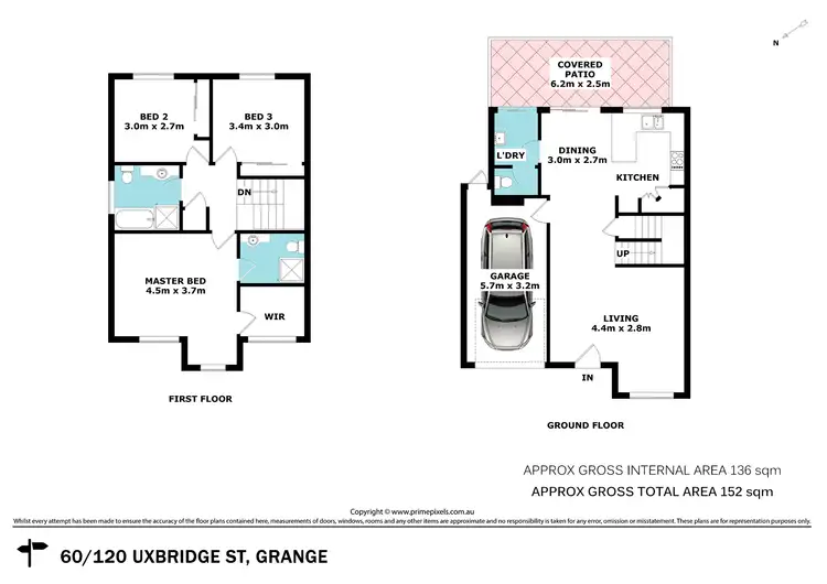 Floorplan of Homely townhouse listing, 60/120 Uxbridge Street, Grange QLD 4051