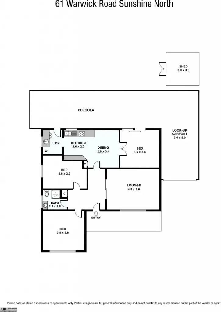 Floorplan of Homely house listing, 61 Warwick Road, Sunshine North VIC 3020