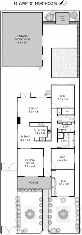 Floorplan of Homely house listing, 16 Swift Street, Northcote VIC 3070