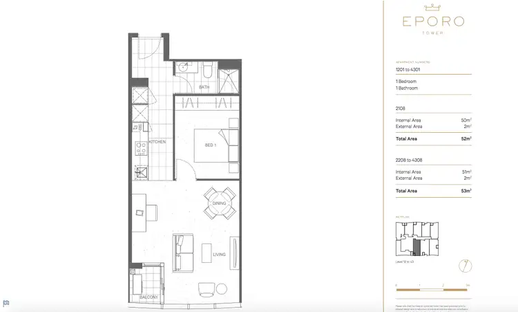 Floorplan of Homely apartment listing, 3707, LOT 3707, 279-289 La Trobe Street, Melbourne VIC 3000
