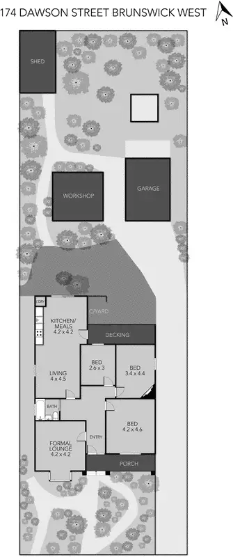 Floorplan of Homely house listing, 174 Dawson St, Brunswick West VIC 3055