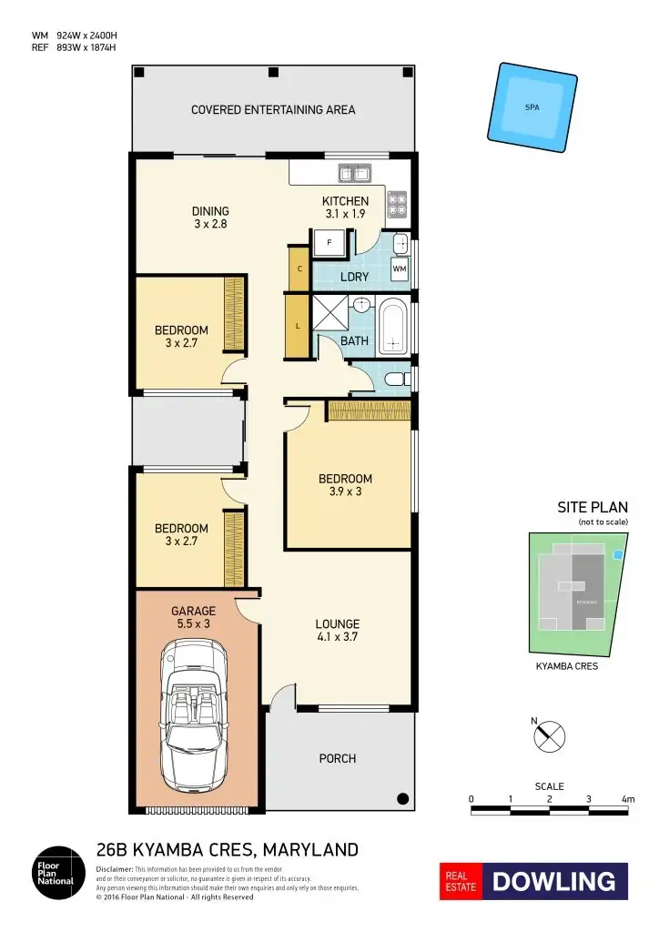 Floorplan of Homely semi-detached listing, 26B Kyamba Crescent, Maryland NSW 2287