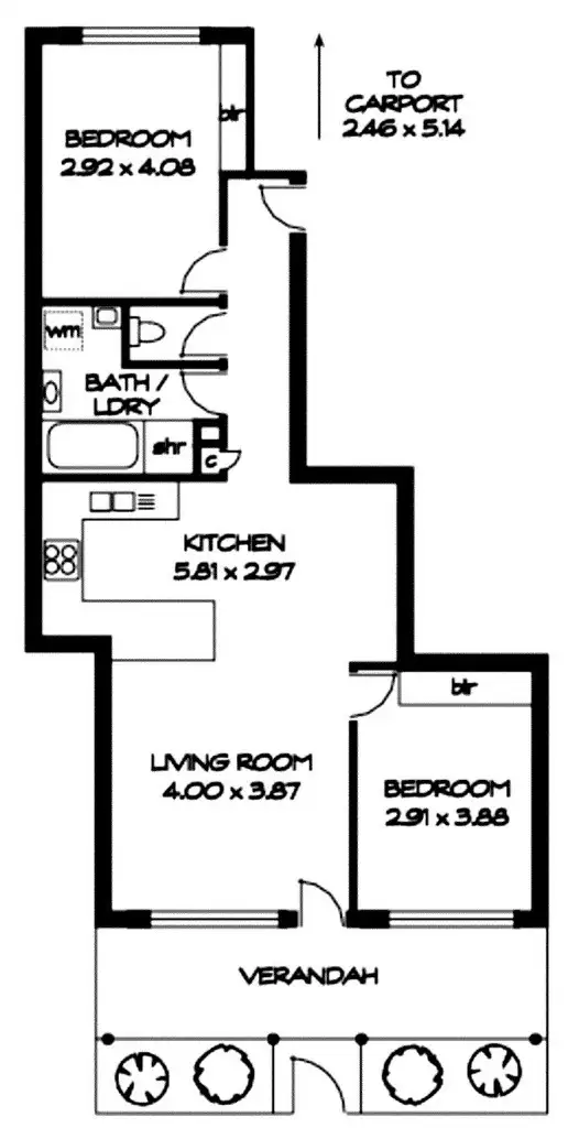 Floorplan of Homely unit listing, 4/142 Carrington Street, Adelaide SA 5000