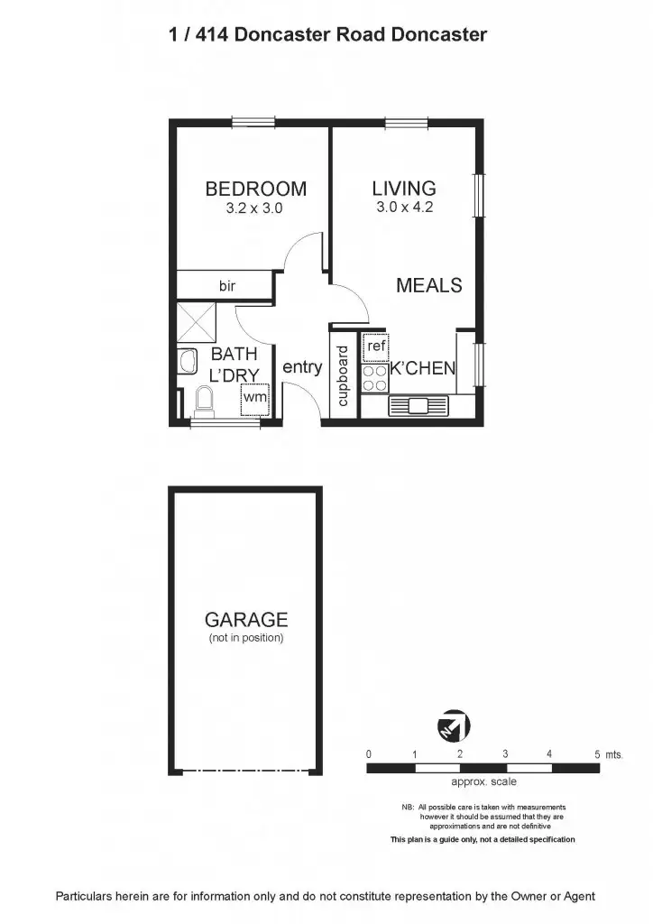 Floorplan of Homely unit listing, 1/414 Doncaster Road, Doncaster VIC 3108