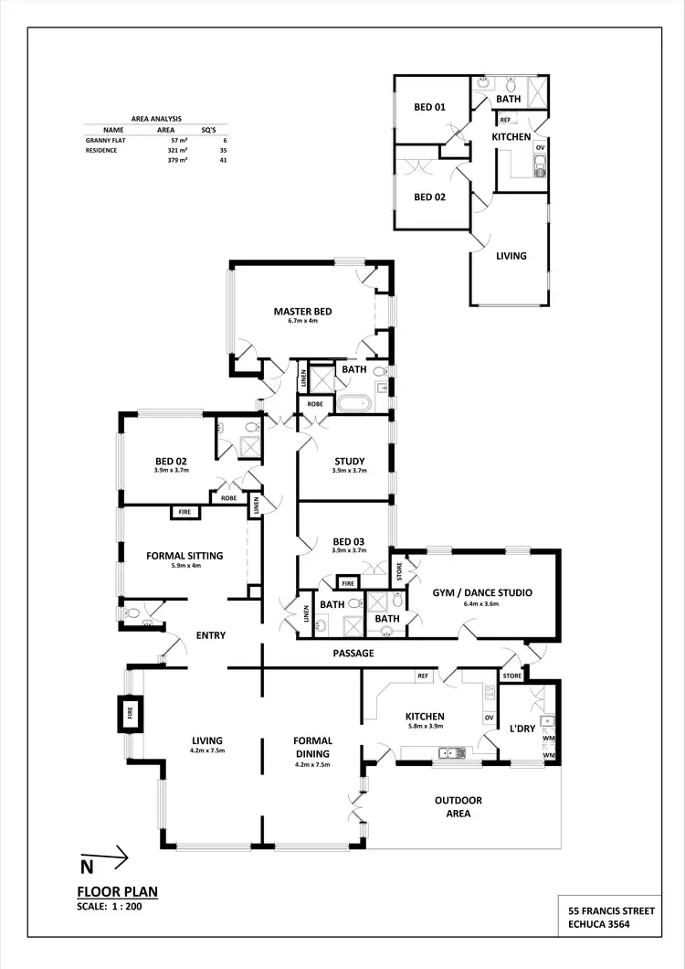 Floorplan of Homely house listing, 55-57 Francis Street, Echuca VIC 3564