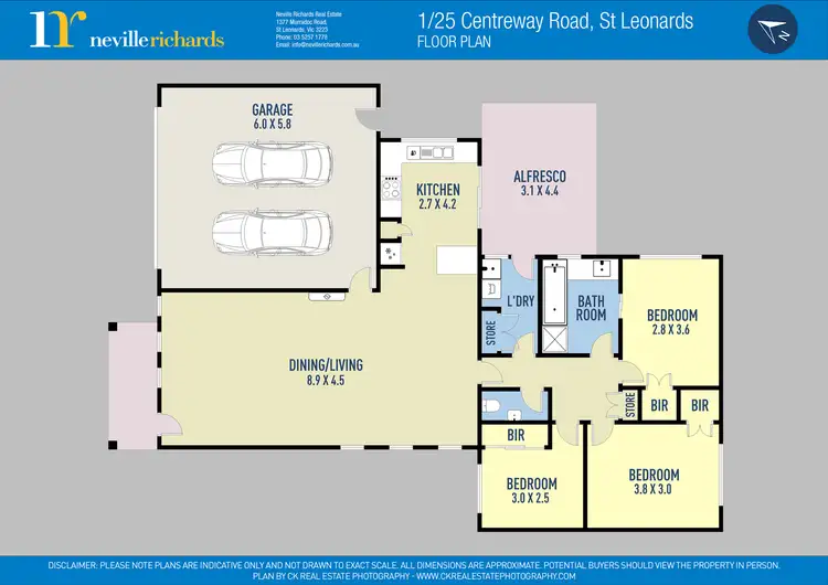 Floorplan of Homely townhouse listing, 1/25 Centreway Road, St Leonards VIC 3223