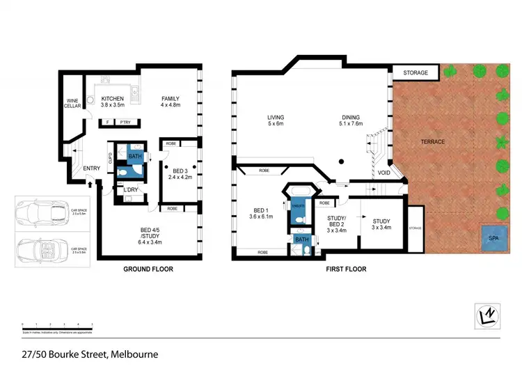 Floorplan of Homely apartment listing, 27/50 Bourke Street, Melbourne VIC 3000